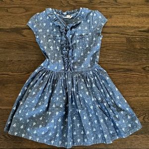 Land's End Chambray Sailboat Dress Size 5